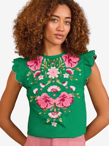 Top di love & roses in verde: frontale