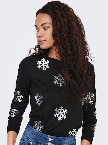 Pullover 'XMAS SNOWFLAKE' di ONLY in nero