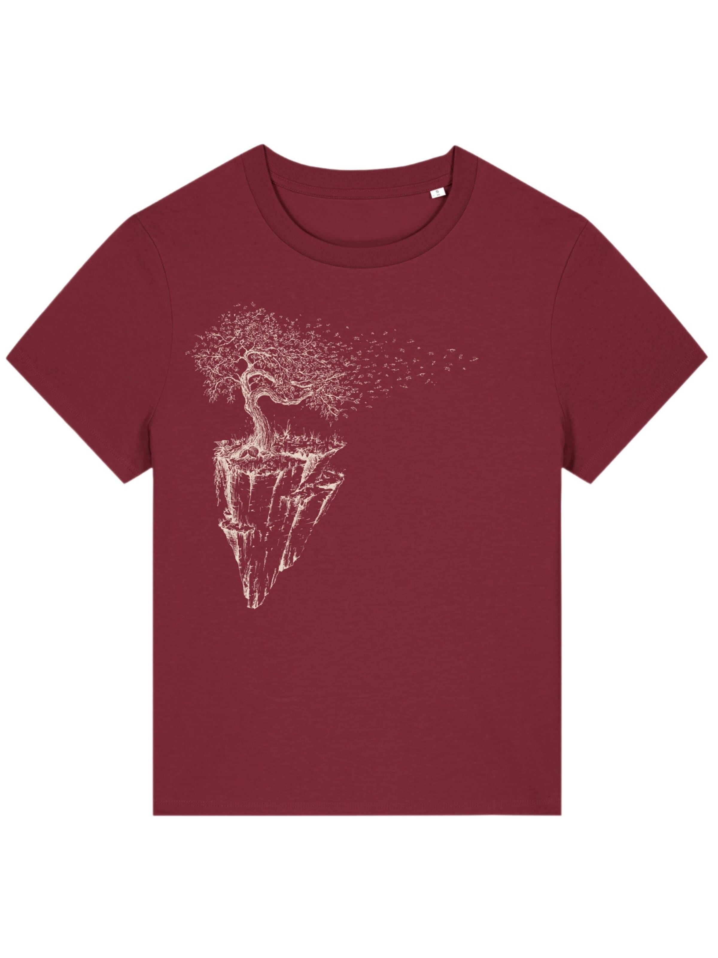 Life-Tree Shirt 'Organic Fairwear Maple Island' in Red: front
