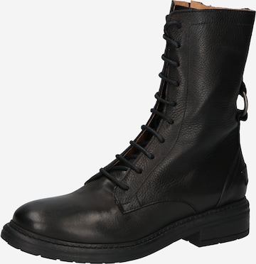 SHABBIES AMSTERDAM Lace-Up Ankle Boots in Black: front