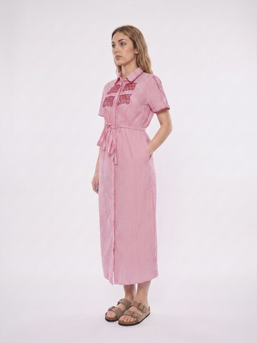 Md’M Dress 'DRESSES PINK WHITE' in Pink: front