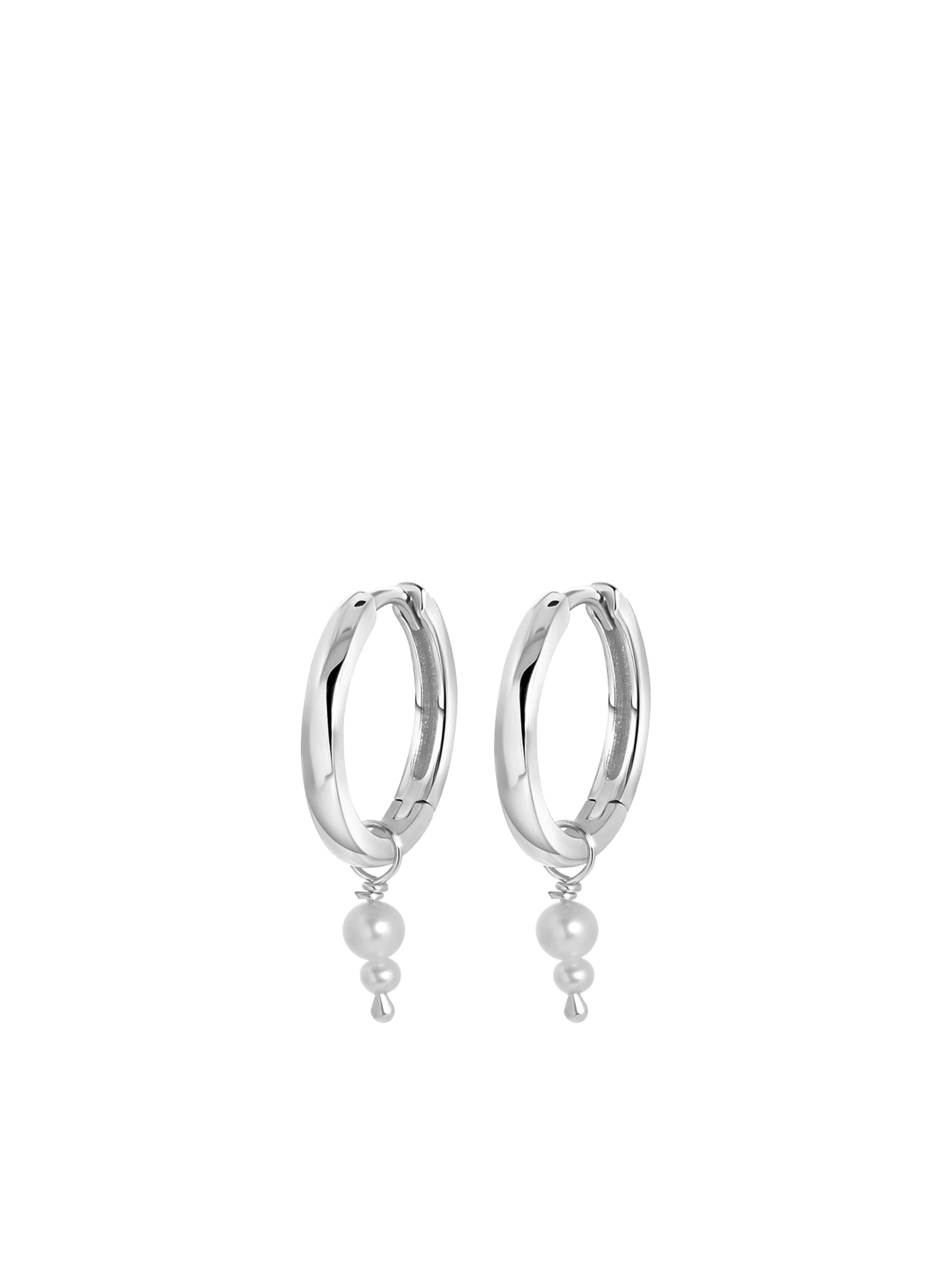 Lucardi Ohrringe 'Modern' in Silber: Vorderseite