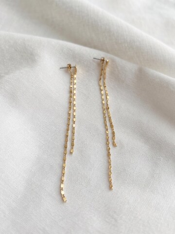 Kamakula Ohrringe 'Linear Chain'‌‌‌ in Gold