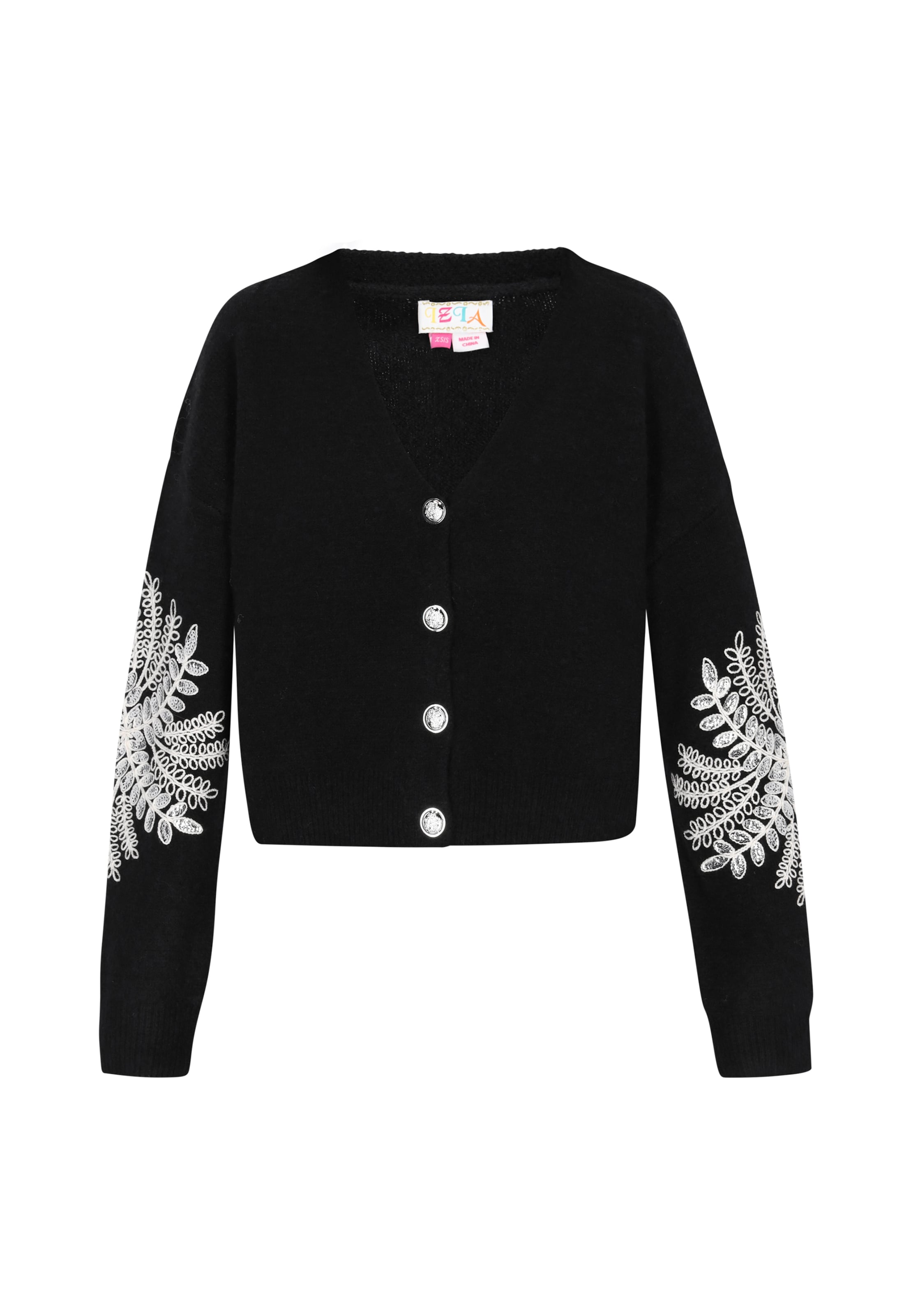 IZIA Πλεκτή ζακέτα σε μαύρο: μπροστά