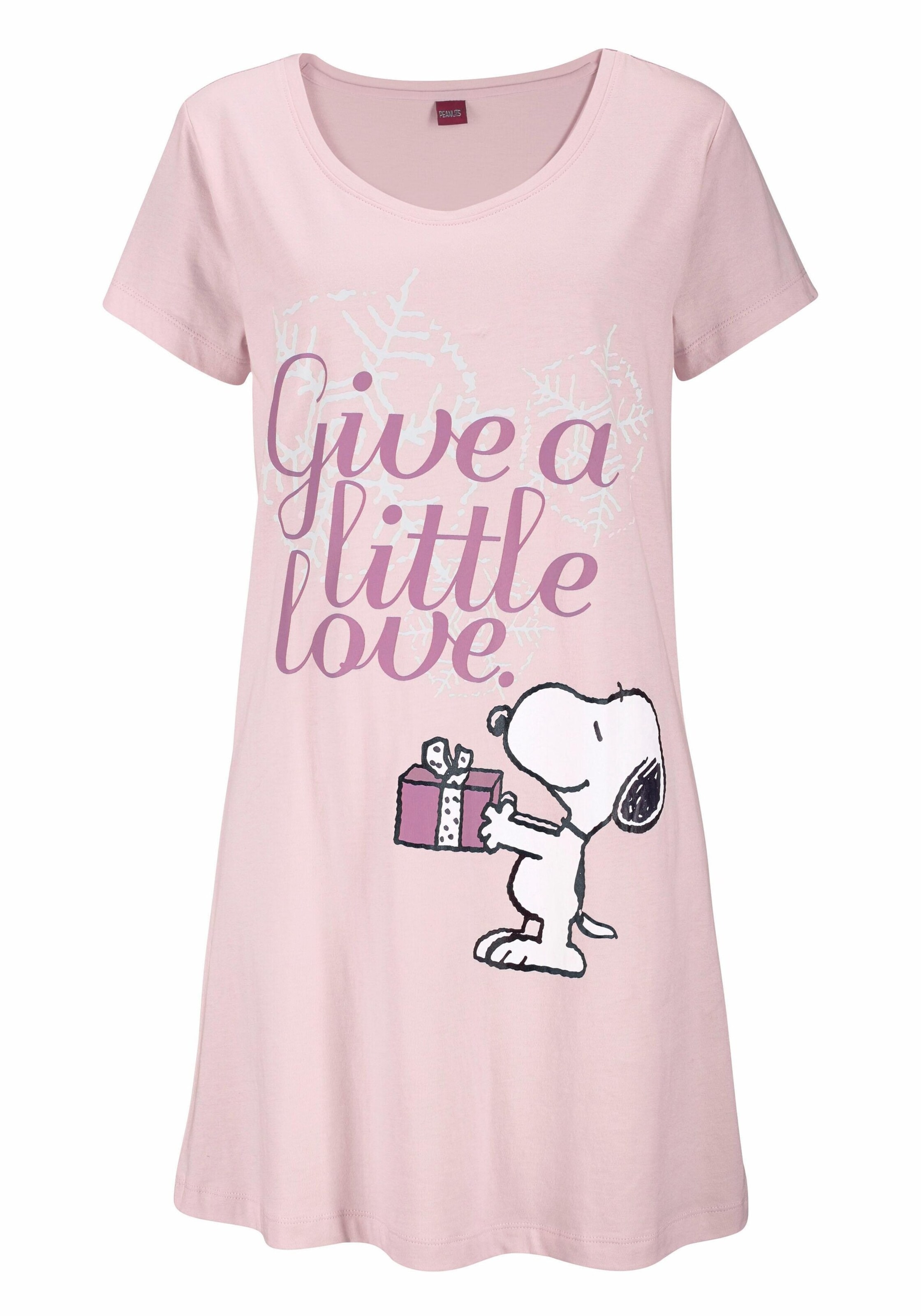 PEANUTS - Camiseta para dormir en rosa: frente