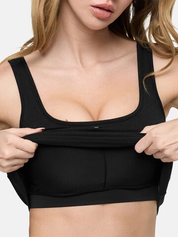 cfab (formerly creamy fabrics) - Top 'Cotton Tank with Built-In Wireless Bra' en negro