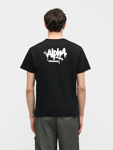 ALPHA INDUSTRIES Póló - fekete: elől