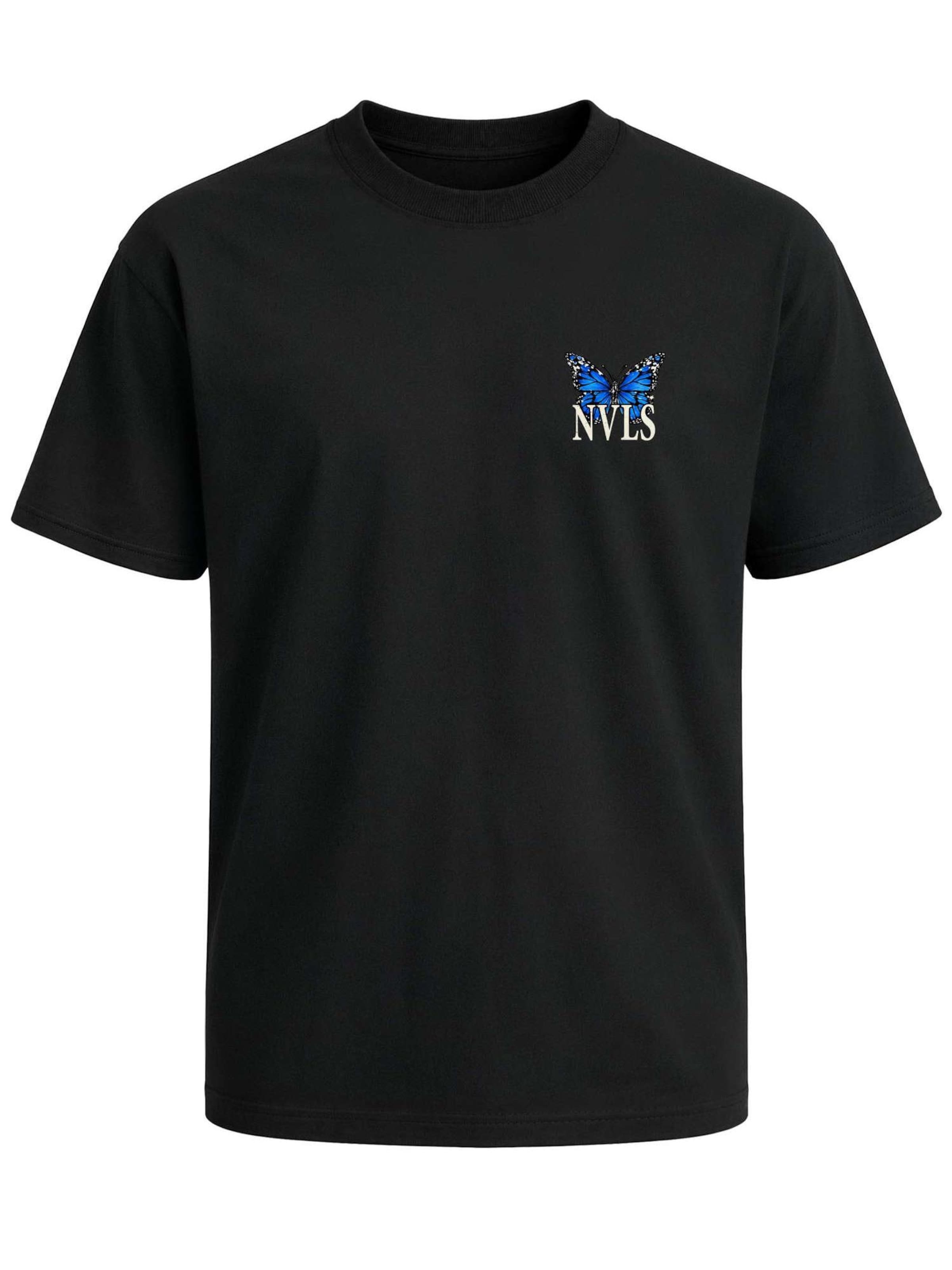 Neverless Shirt 'Butterfly 247' in Black: front