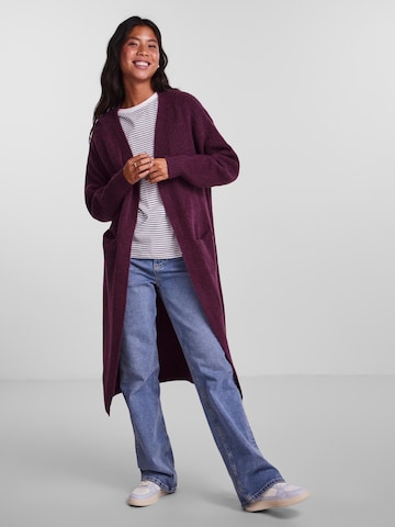 PIECES Knit Cardigan 'Jennifer' in Purple: front