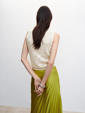 MANGO Knitted Top 'FLORI' in Beige