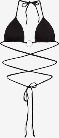 Bershka Trojúhelníková Horní díl plavek – černá: přední strana