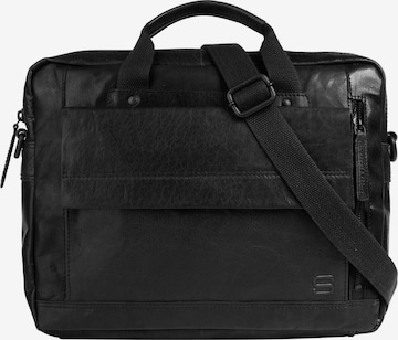 Spikes & Sparrow Briefcase in Black: front