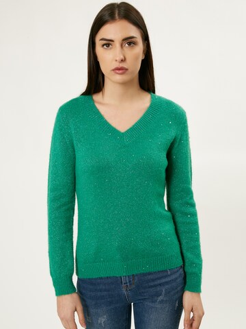 Influencer Sweter w kolorze zielony: przód