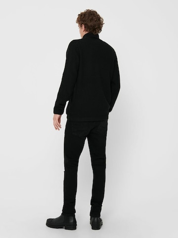 Only & Sons Regular fit Sweater 'LOCCER' in Black