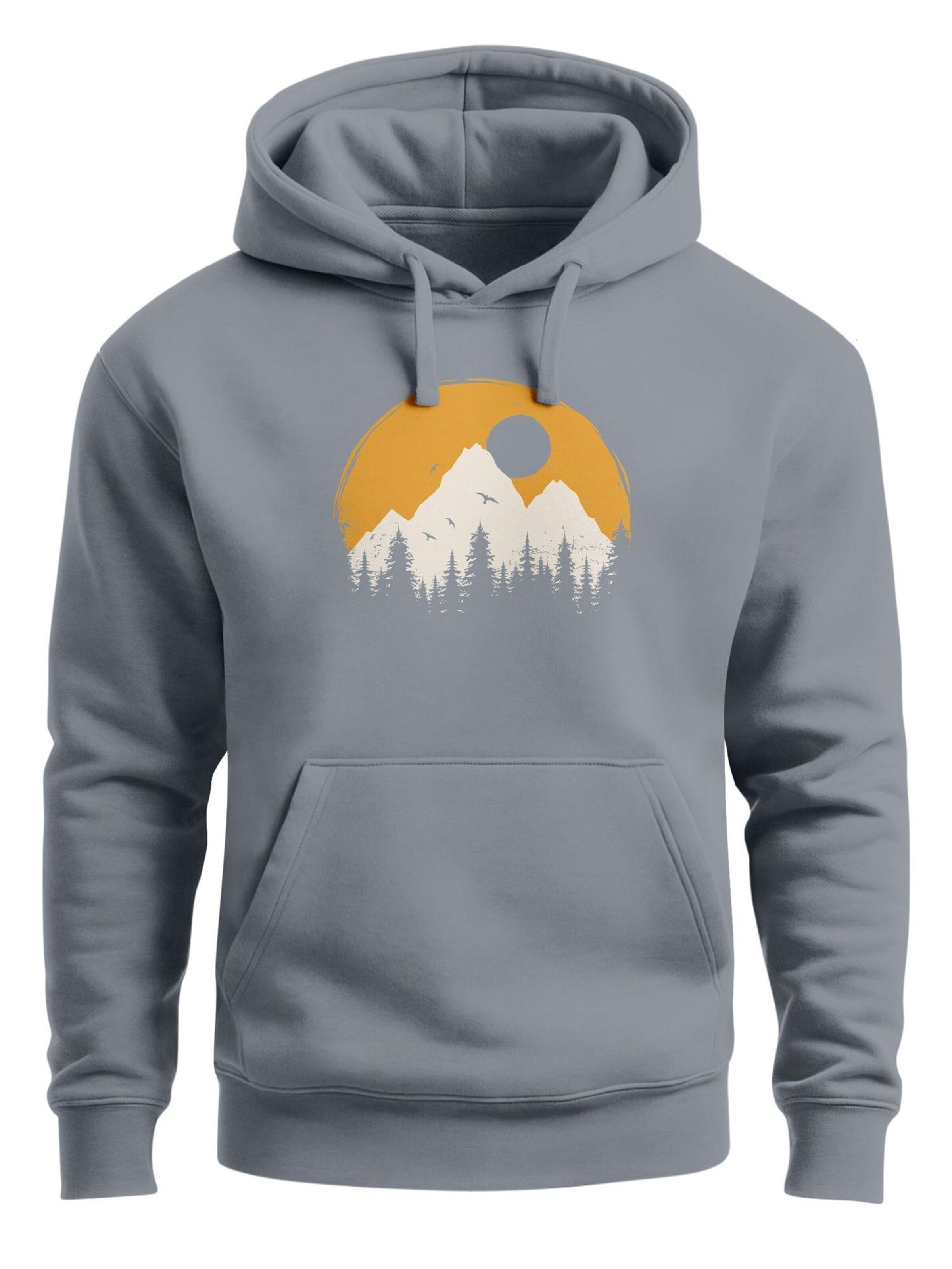 Neverless Sweatshirt 'Mountain Sun' in Grey: front