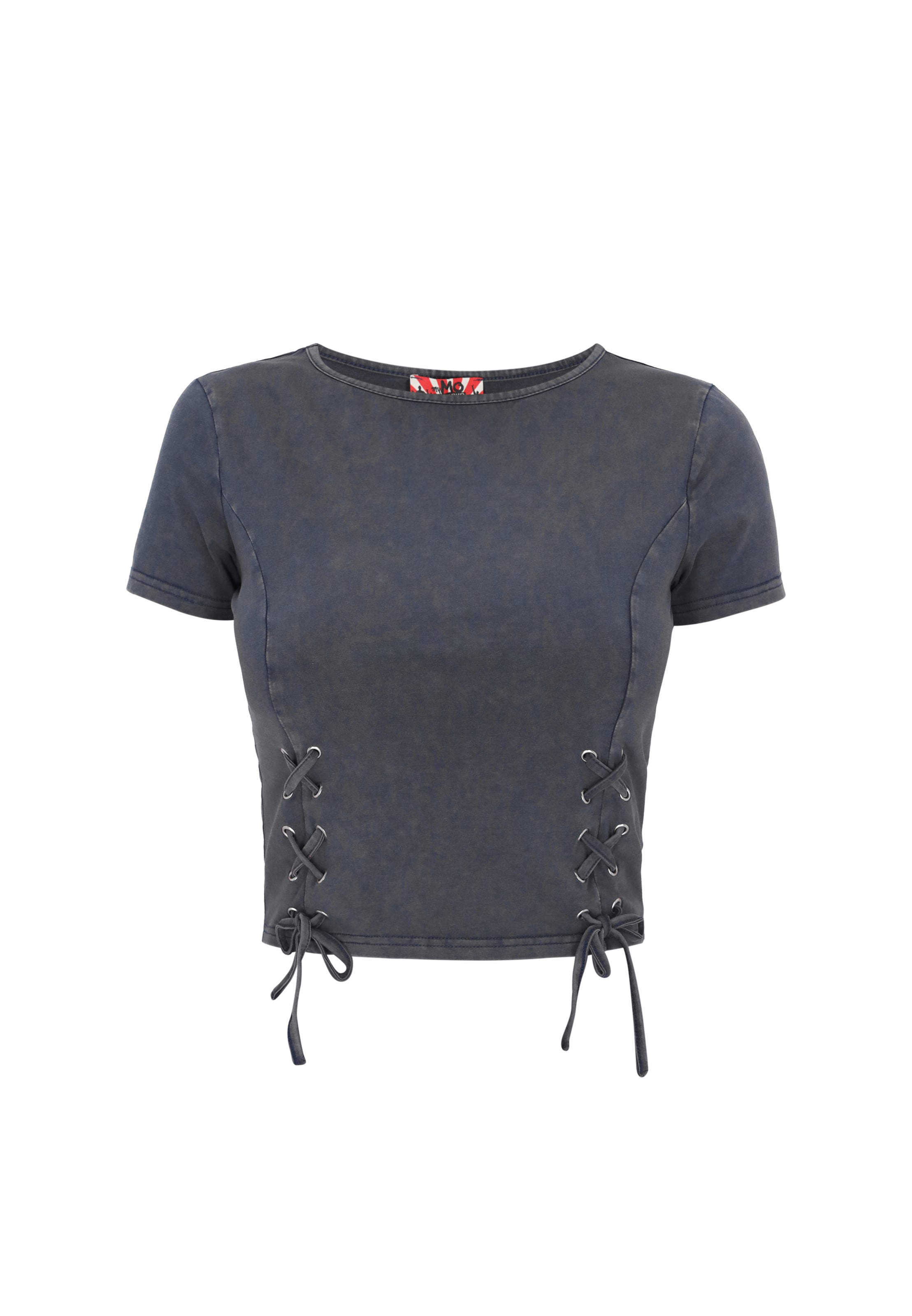 myMo ROCKS Shirt 'Rock' in Grijs: voorkant