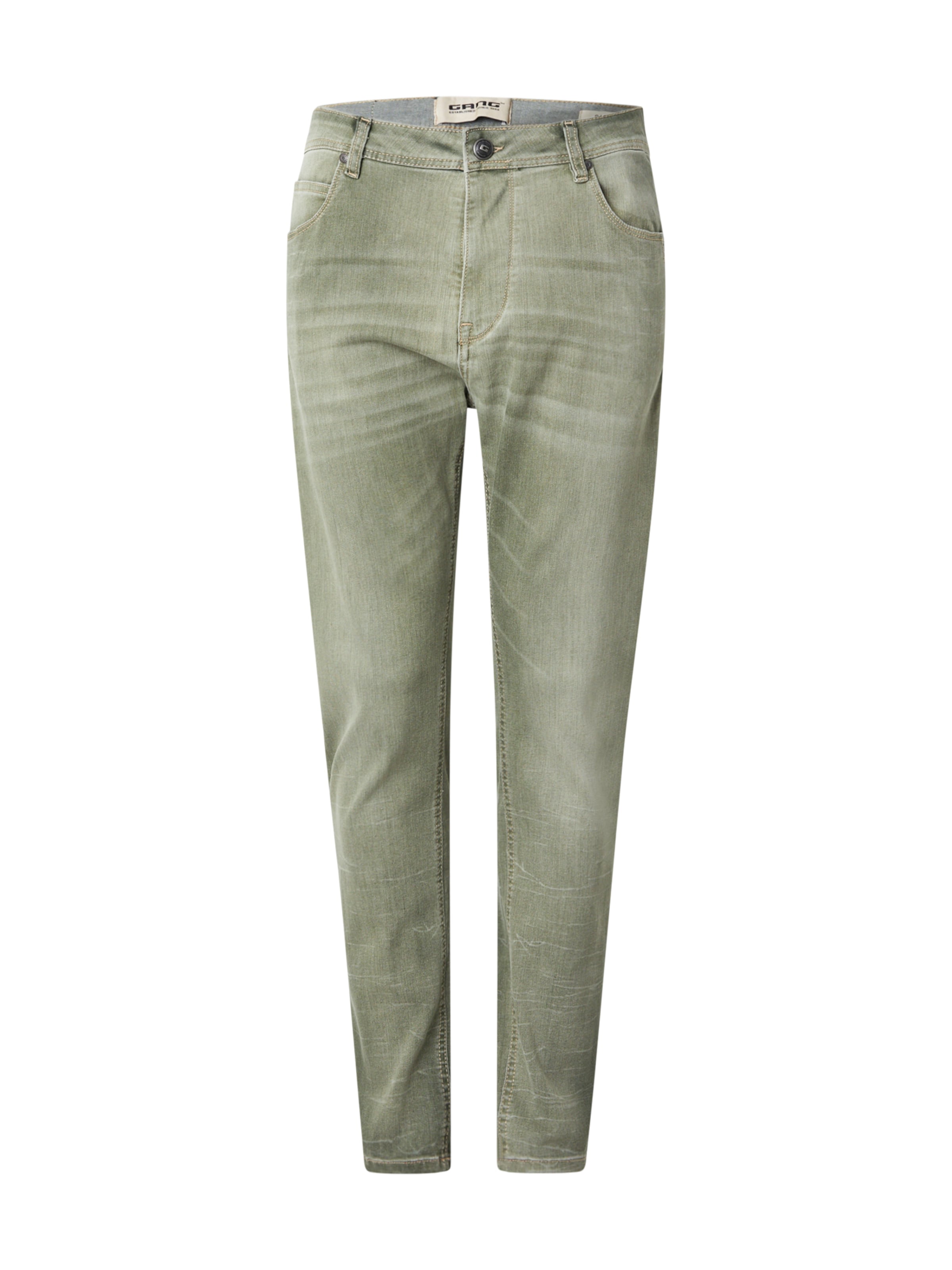 Gang Слим фит Дънки 'ALESSIO' в зелено: отпред