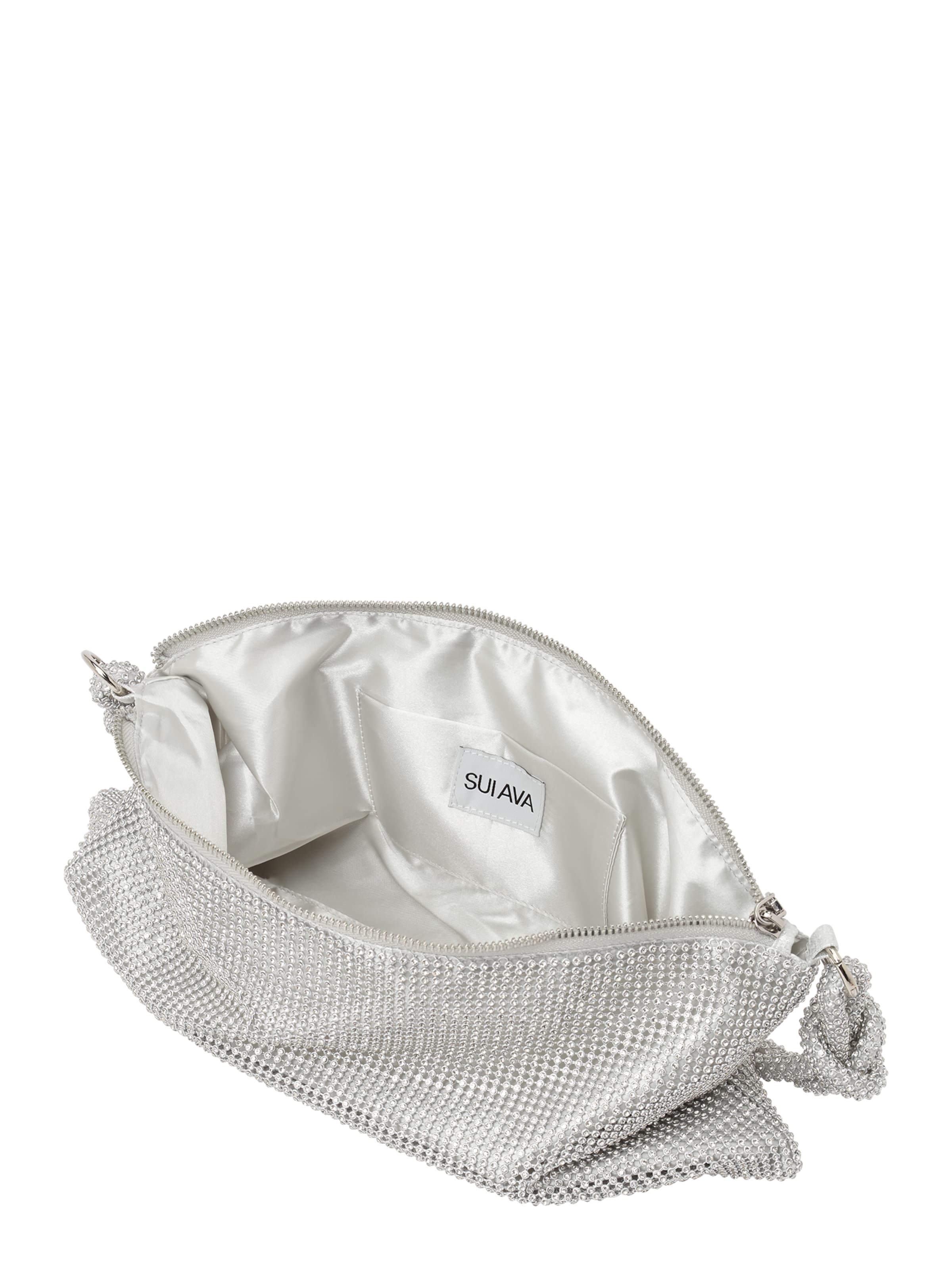 Geantă de umăr 'Crystal Vibes' de la SUI AVA pe argintiu