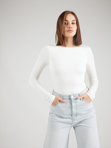 Gina Tricot Shirt 'Soft Touch' in Wit: voorkant