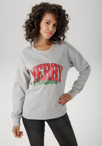 Aniston CASUAL Sweatshirt in Grey: front