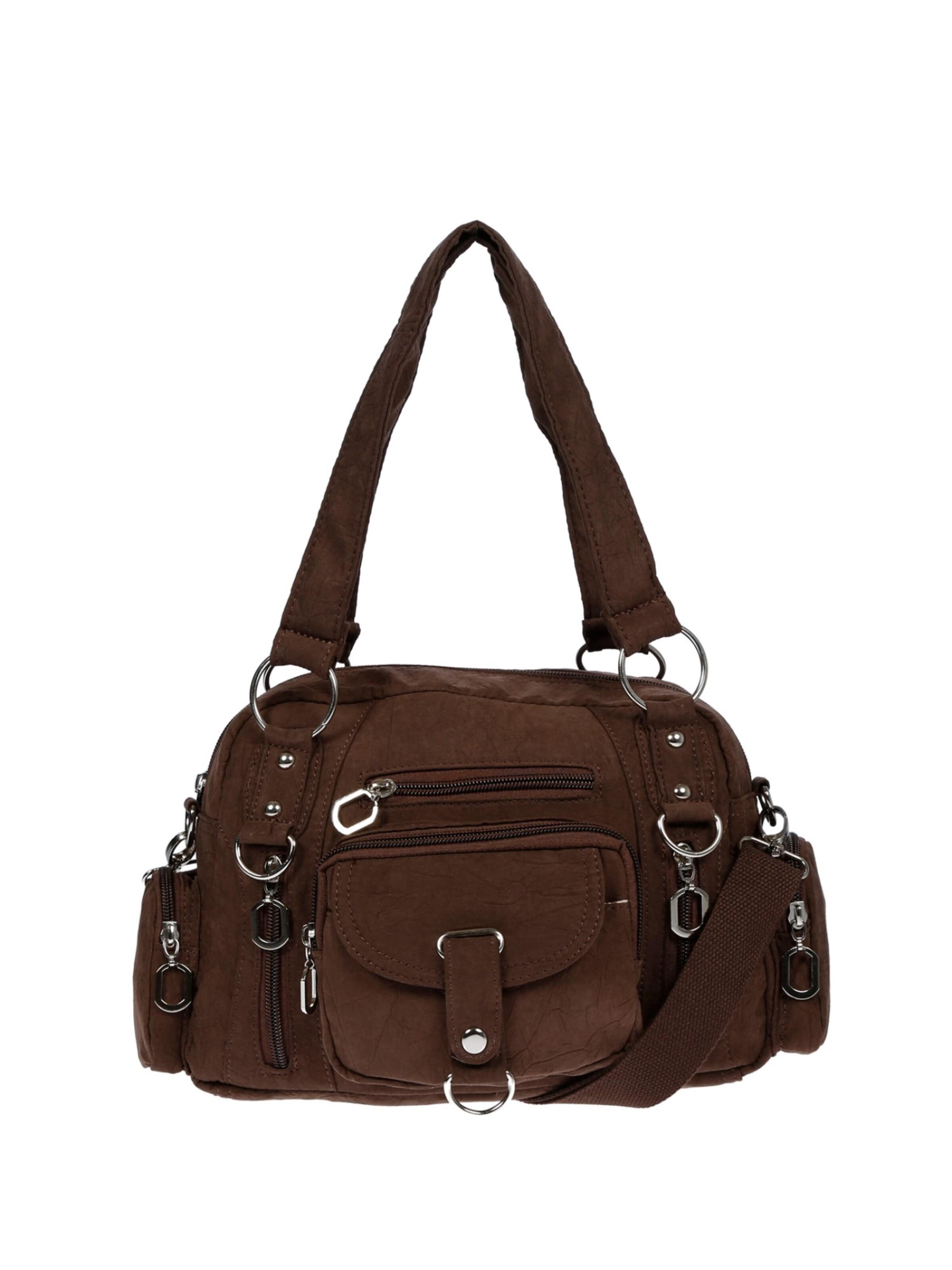 Christian Wippermann Handbag 'Damenhandtasche Schultertasche Tasche Umhängetasche' in Brown: front