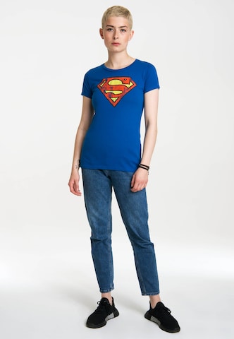 LOGOSHIRT Shirt 'Superman' in Blauw