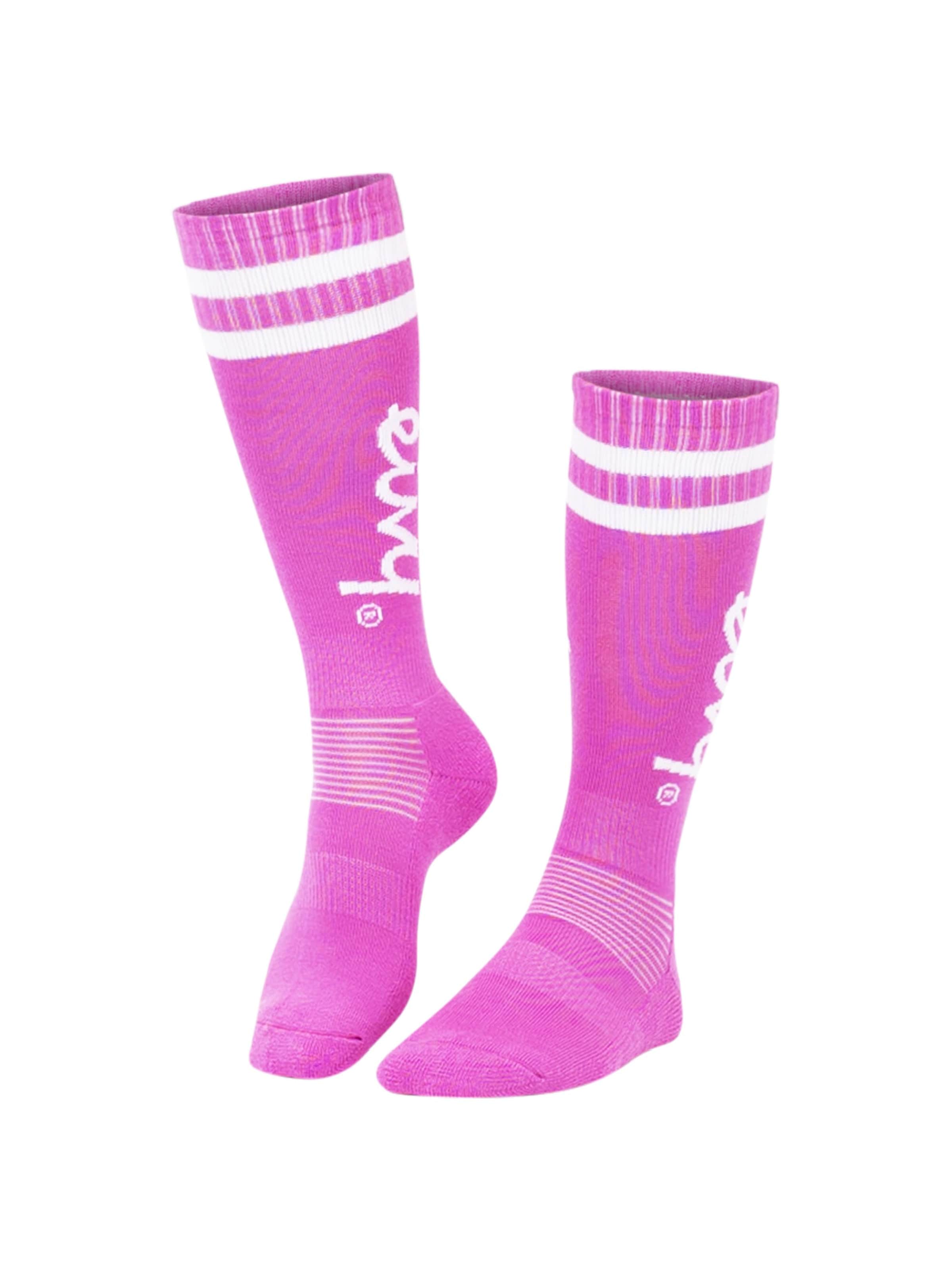 Eivy Underknee-Skisocken Cheerleader Wool, Gelenkflexzone, gepolstertes Fußbett in Pink: Vorderseite