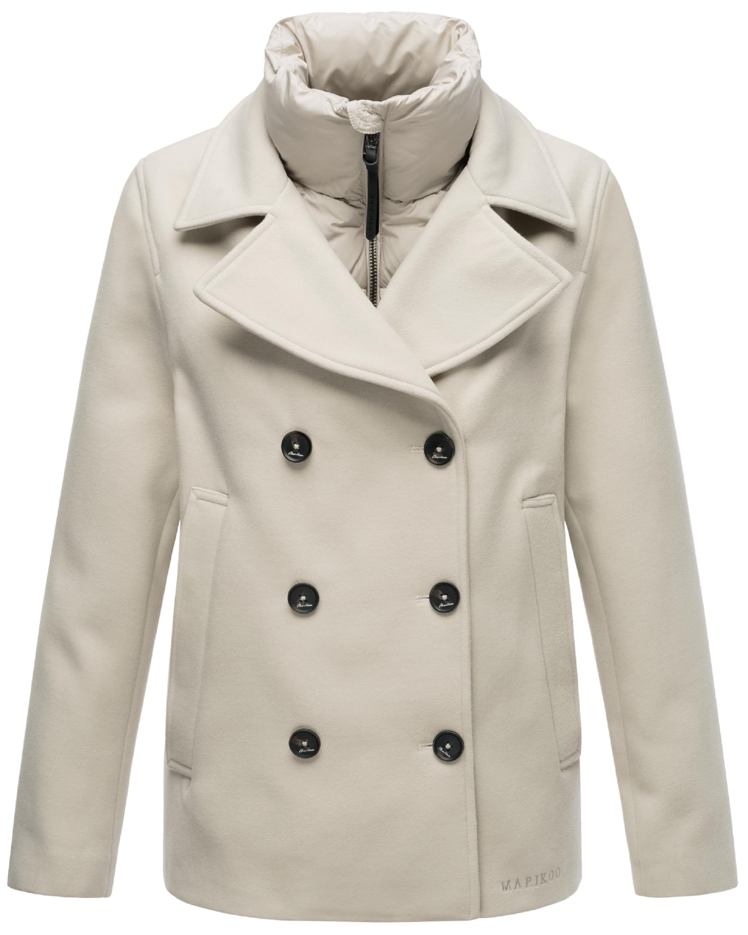 MARIKOO Between-seasons coat in Grey: front