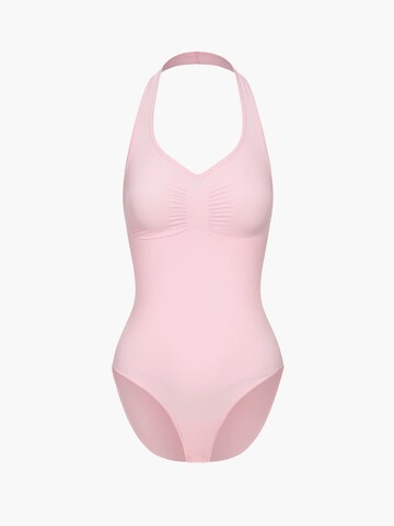 cfab (formerly creamy fabrics) Shaping Bodysuit 'Neckholder Bodysuit mit Slip' in Pink: front