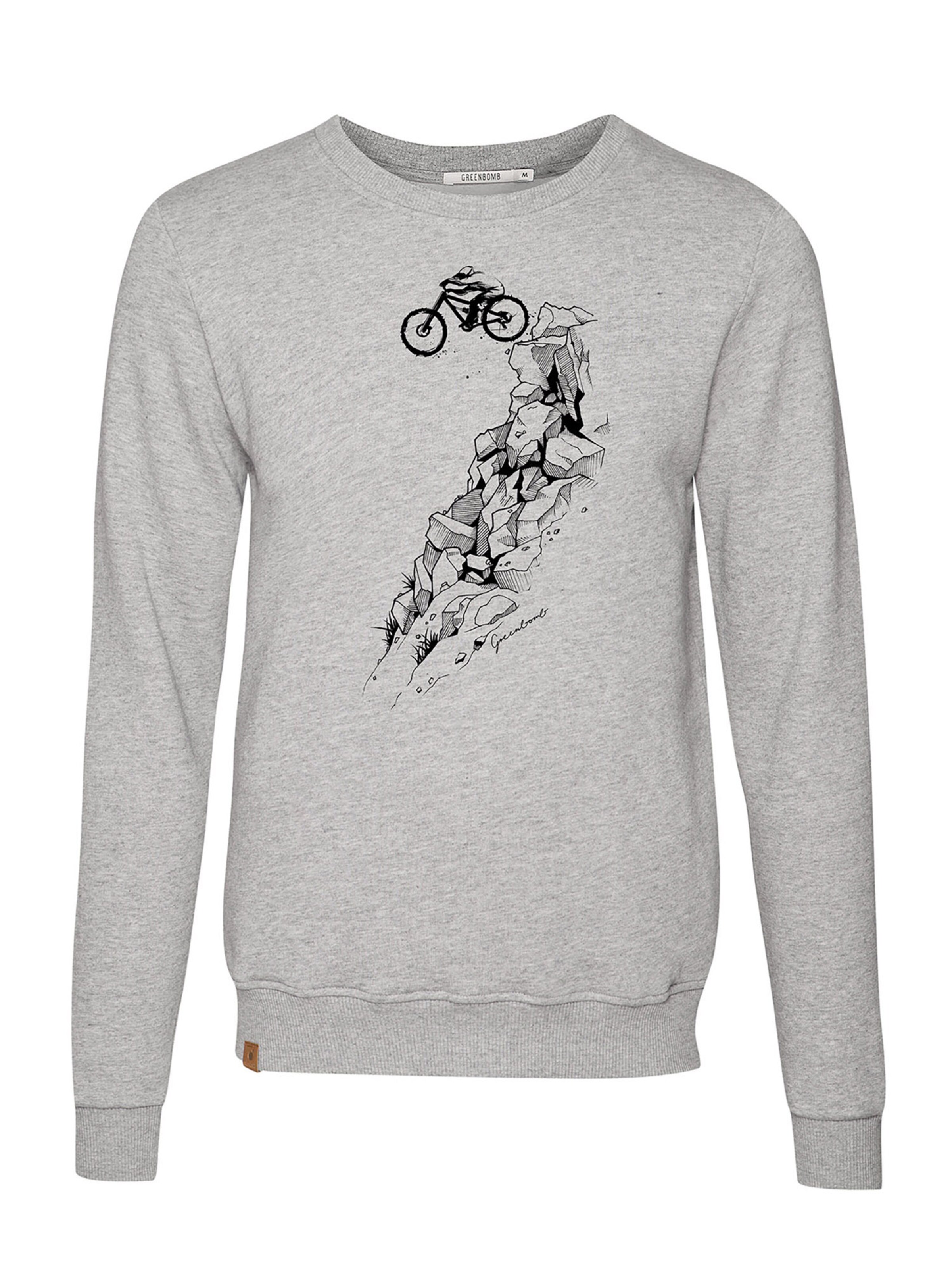 Sweat-shirt 'Bike Rock Jump' GREENBOMB en gris : devant