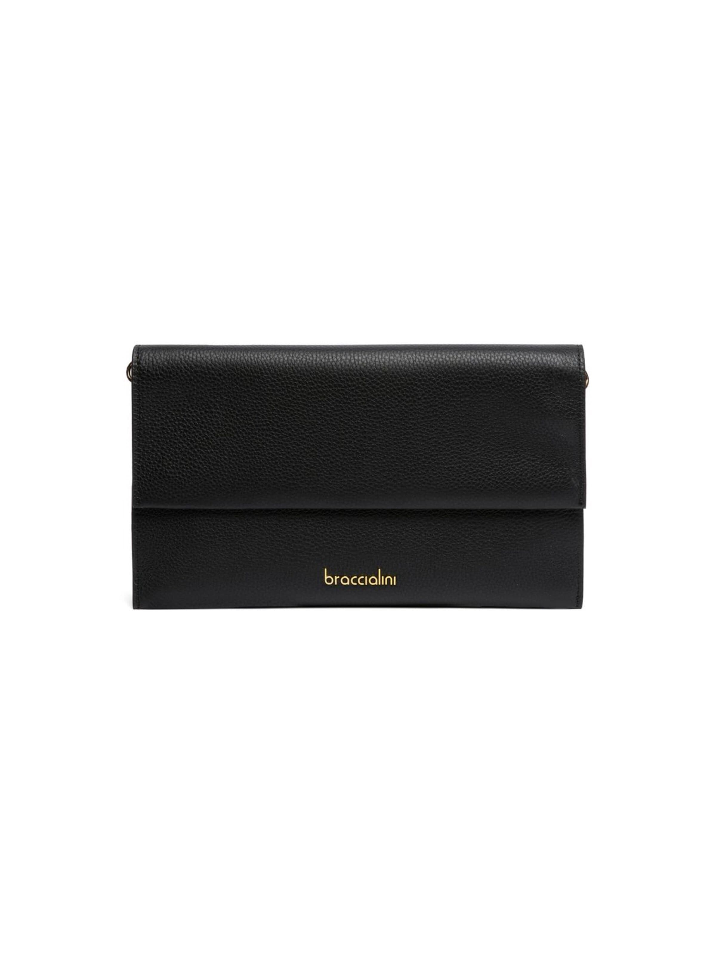 Borsa a sacco 'Jinny Leather' di Braccialini in nero: frontale