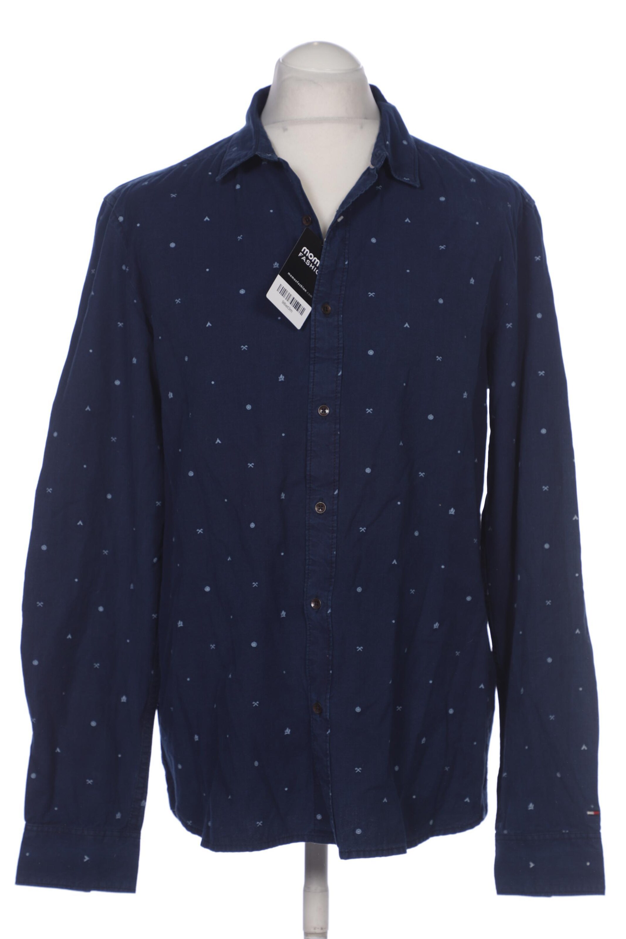 Tommy Jeans Button Up Shirt in XL in Blue: front