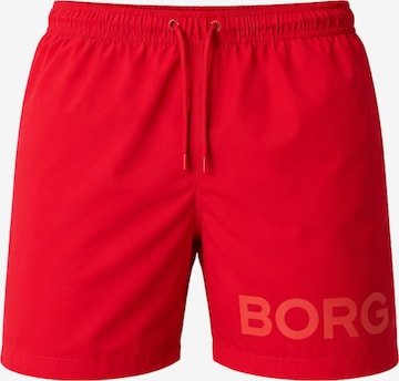 Shorts de bain BJÖRN BORG en rouge : devant