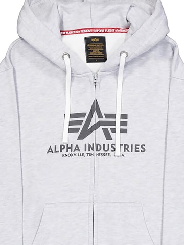 ALPHA INDUSTRIES Sweatjakke 'Basic' i grå