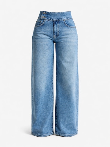 IT'S BASIC Wide leg Jeans 'Palazzo Mid Rise Jeans' in Blauw: voorkant
