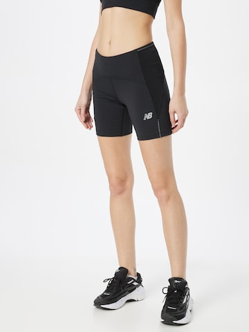 new balance Skinny Workout Pants in Black: front