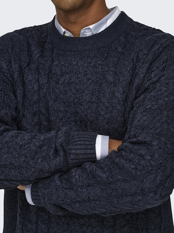Only & Sons Sweater 'FLETCHER' in Blue