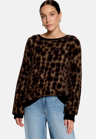 zero Strickpullover mit Jacquard in Schwarz: Vorderseite