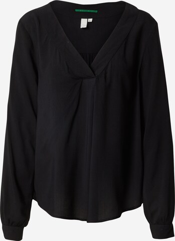 QS Blouse in Zwart: voorkant