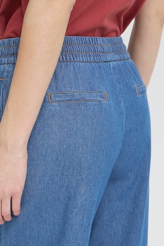 ICHI Wide leg Jeans in Blauw