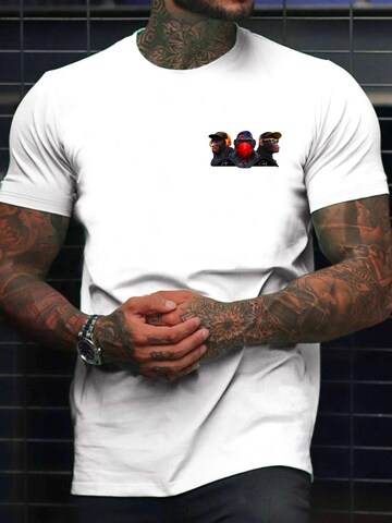 RMK Shirt 'kurzarm Affe' in White