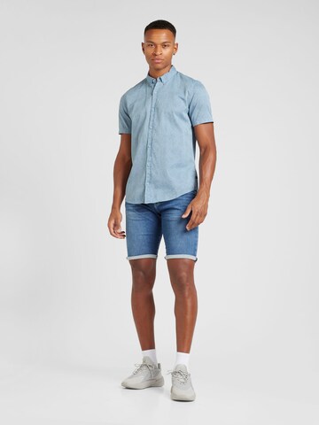 QS Regular fit Overhemd in Blauw