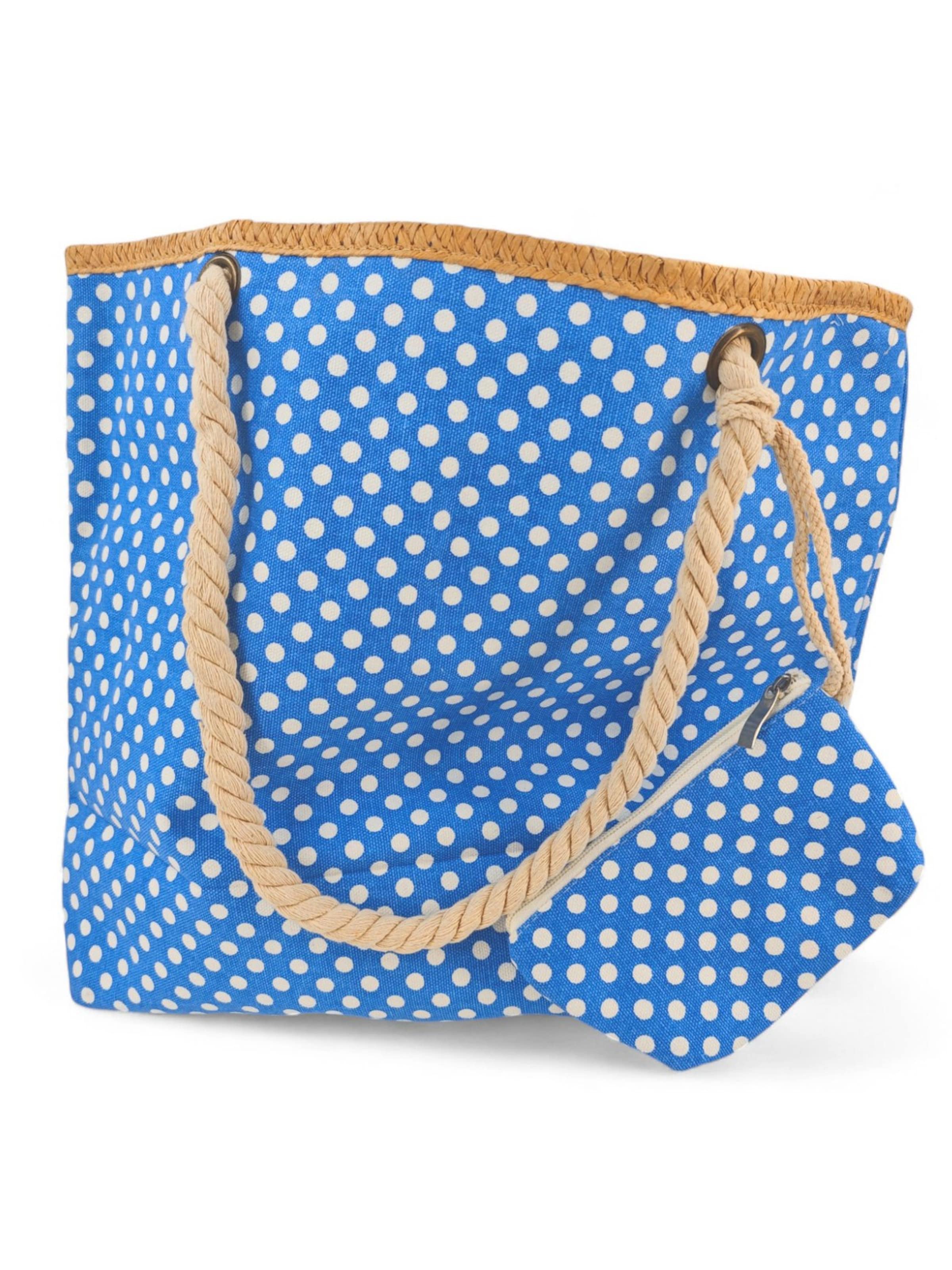styleBREAKER Strandtasche 'Strandtasche mit Punkte Muster'‌‌‌ in Blau