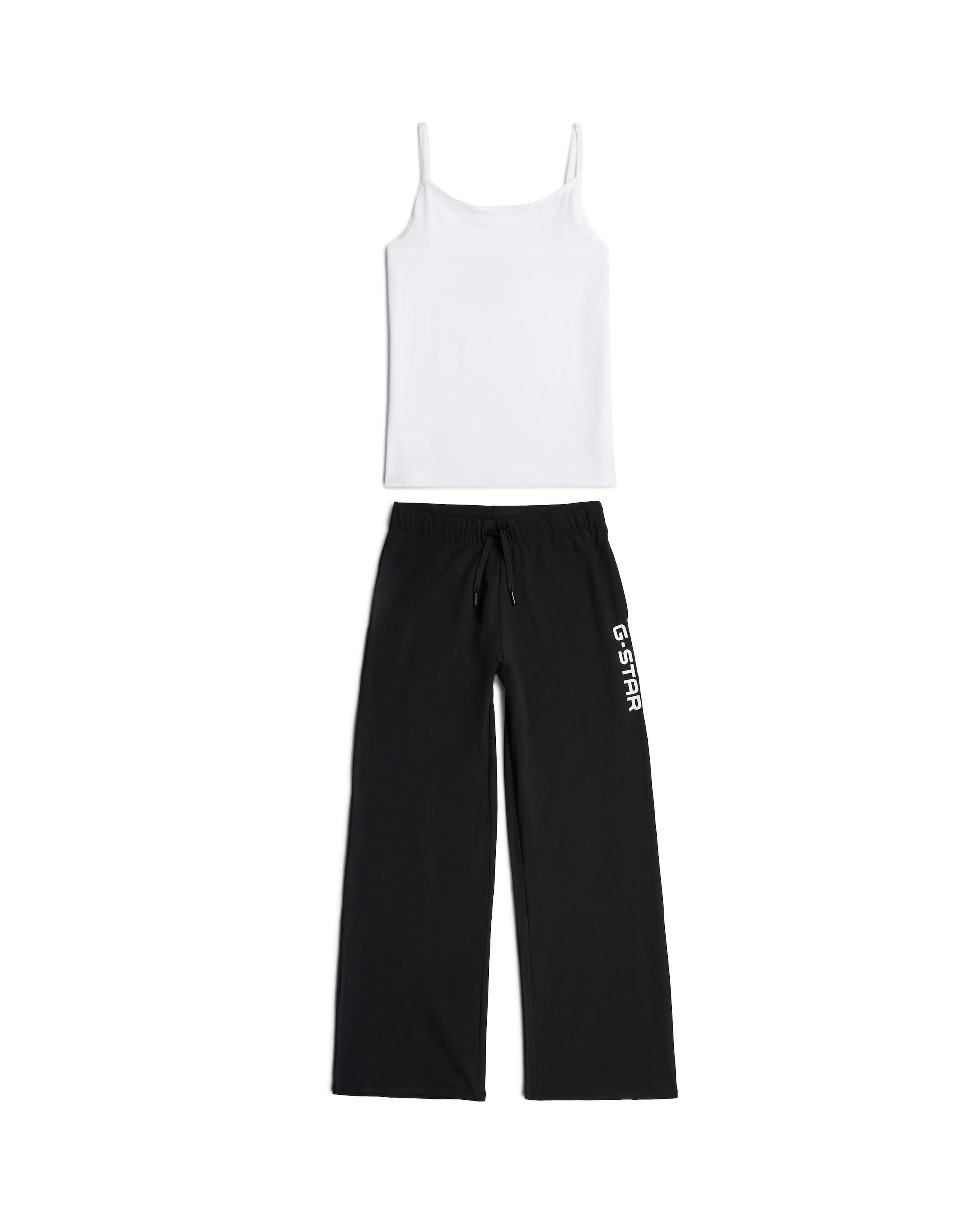 G-STAR Pyjama 'Cami and Wide Leg Pant Pyjamas Set' in Zwart: voorkant
