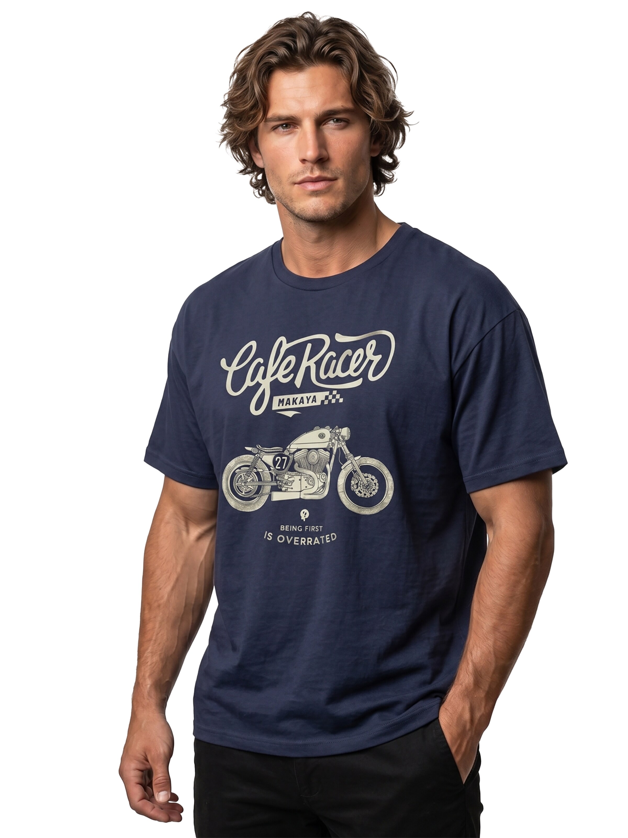 MAKAYA Shirt 'Being first' in Blue