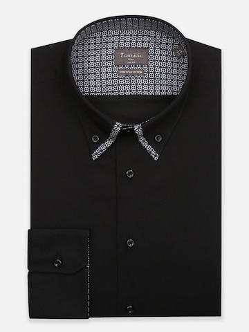 7Camicie Slim fit Zakelijk overhemd in Zwart