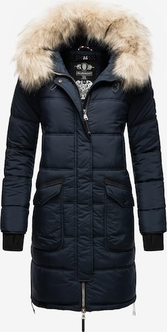 MARIKOO Winter Coat 'Chaskaa' in Blue: front