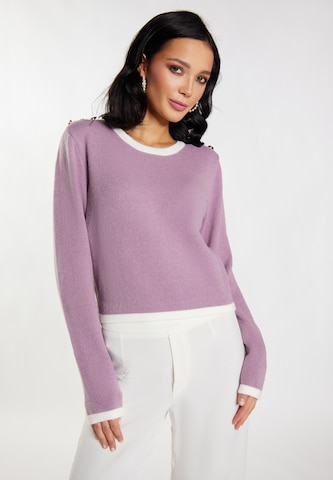 Pull-over faina en violet : devant