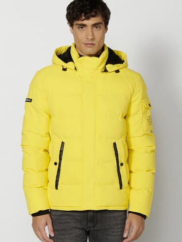 KOROSHI Winter Jacket in Yellow: front