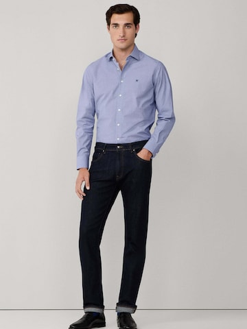 Hackett London Regular fit Zakelijk overhemd 'Puppytooth' in Blauw